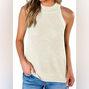 Vici collection newbury kustom brand off white knit sleeveless tank top